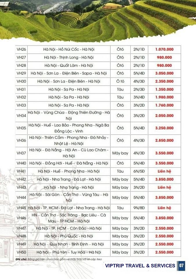 tour du lịch trong nước và quốc tế